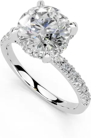 1-5 Carat 14K 18K Gold Platinum Classic Pave Band with Round Cut Lab Grown Diamond Ring, Engagement, Anniversary, Wedding, IGI Certified, Promise Rings for Women (1-5 Ct, F-G Color, VS1-VS2 Clarity)