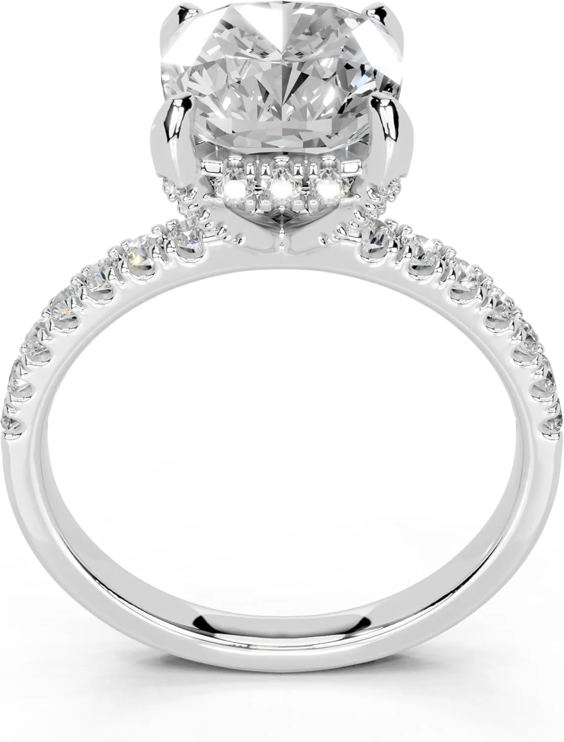 1-5 Carat 14K 18K Gold Platinum Cushion Cut 4 Prong Hidden Halo Lab Grown Diamond Ring, Engagement, Anniversary Wedding, IGI Certified Promise Rings for Women (1-5 Ct, F-G Color, VS1-VS2 Clarity)