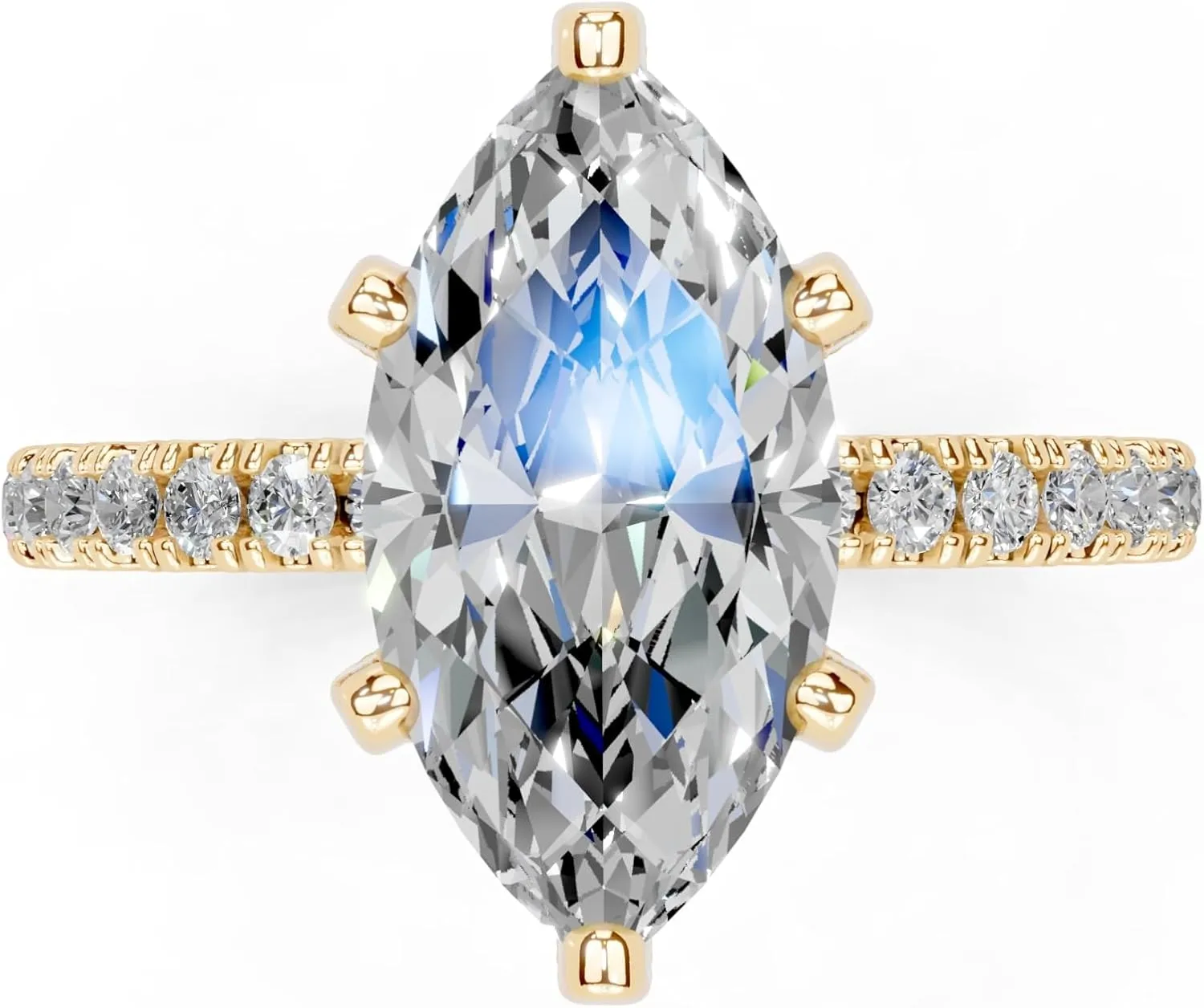 1-5 Carat 14K 18K Gold Platinum Marquise Cut 3 Prong Hidden Halo Lab Grown Diamond Ring, Engagement, Anniversary Wedding, IGI Certified Promise Rings for Women (1-5 Ct, F-G Color, VS1-VS2 Clarity)