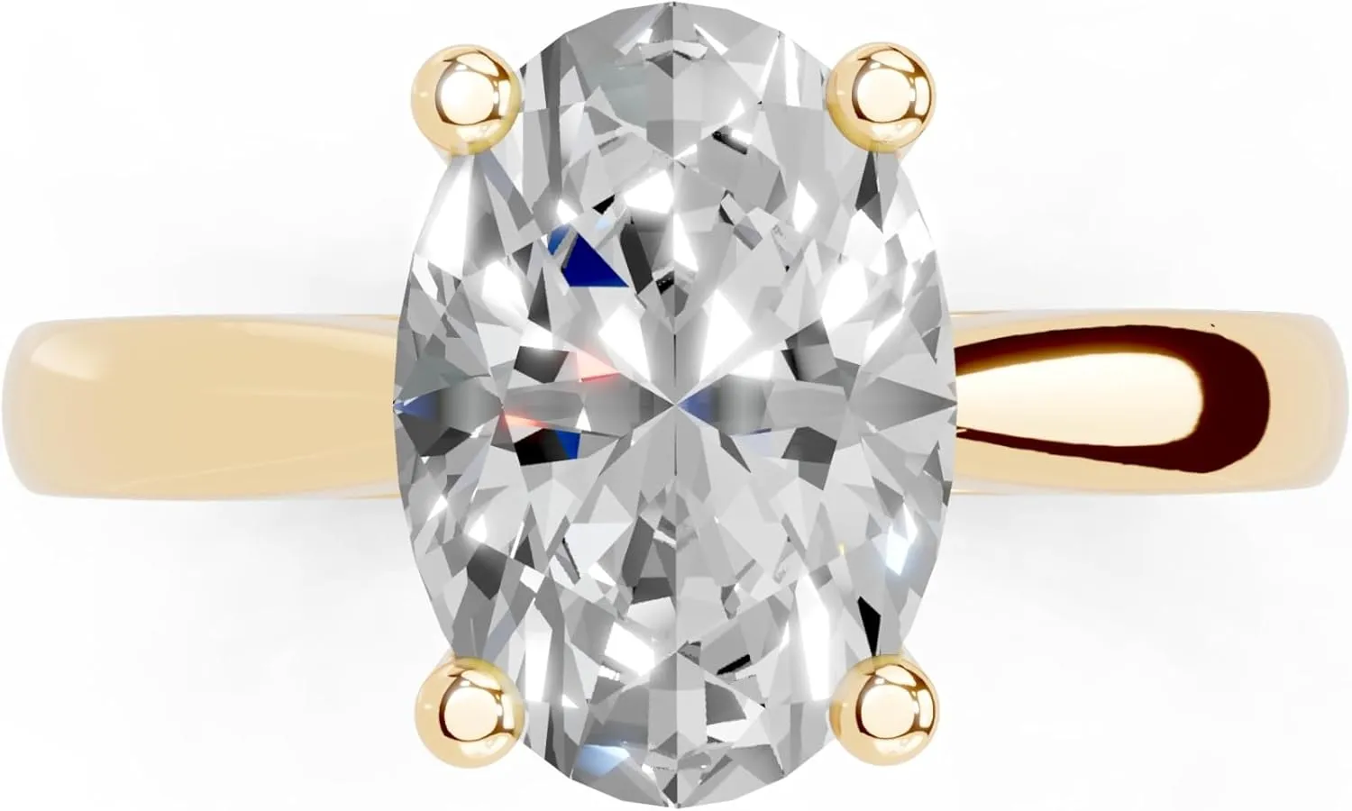 1-5 Carat 14K 18K Gold Platinum Oval Cut 4 Prong Lab Grown Diamond Ring, Engagement, Anniversary, Wedding, IGI Certified, Promise Rings for Women (1-5 Ct, F-G Color, VS1-VS2 Clarity)