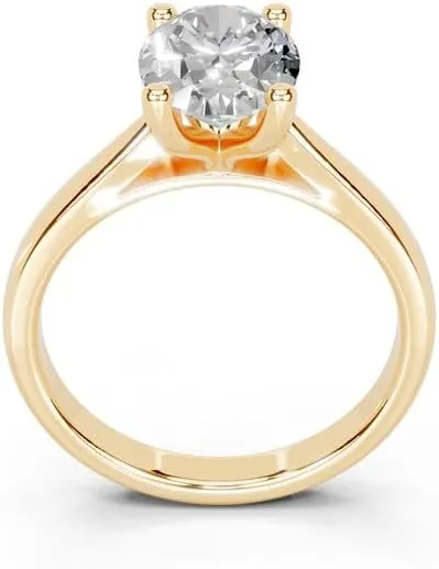 1-5 Carat 14K 18K Gold Platinum Oval Cut 4 Prong Lab Grown Diamond Ring, Engagement, Anniversary, Wedding, IGI Certified, Promise Rings for Women (1-5 Ct, F-G Color, VS1-VS2 Clarity)