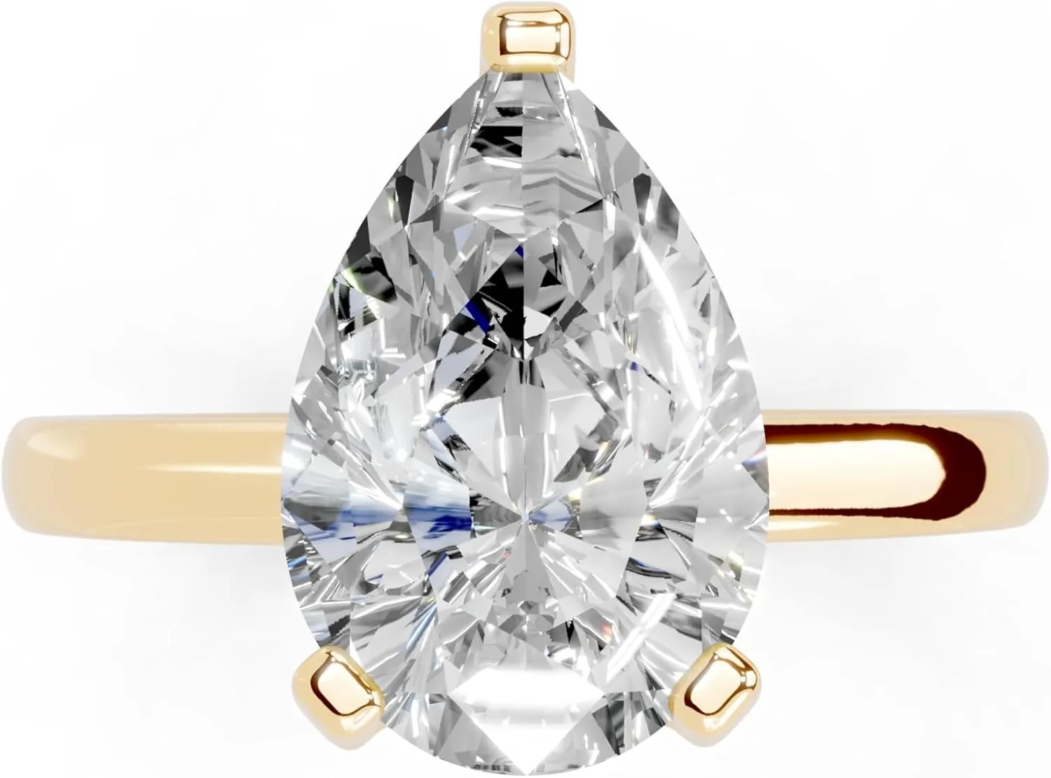 1-5 Carat 14K 18K Gold Platinum Pear Cut 4 Prong Solitaire Lab Grown Diamond Ring, Engagement, Anniversary Wedding, IGI Certified Promise Rings for Women (1-5 Ct, F-G Color, VS1-VS2 Clarity)