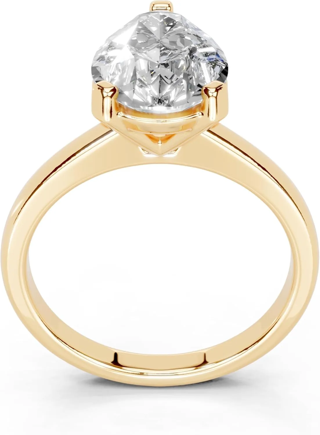 1-5 Carat 14K 18K Gold Platinum Pear Cut 4 Prong Solitaire Lab Grown Diamond Ring, Engagement, Anniversary Wedding, IGI Certified Promise Rings for Women (1-5 Ct, F-G Color, VS1-VS2 Clarity)