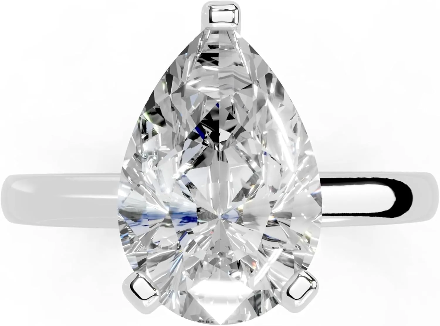 1-5 Carat 14K 18K Gold Platinum Pear Cut 4 Prong Solitaire Lab Grown Diamond Ring, Engagement, Anniversary Wedding, IGI Certified Promise Rings for Women (1-5 Ct, F-G Color, VS1-VS2 Clarity)