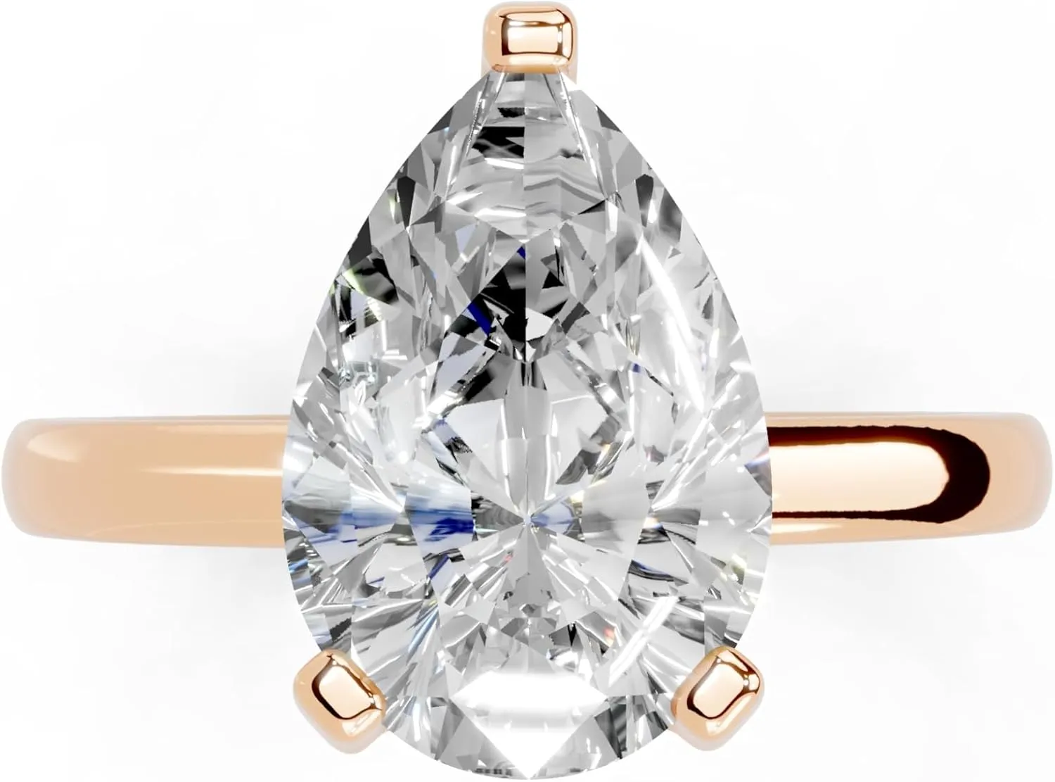 1-5 Carat 14K 18K Gold Platinum Pear Cut 4 Prong Solitaire Lab Grown Diamond Ring, Engagement, Anniversary Wedding, IGI Certified Promise Rings for Women (1-5 Ct, F-G Color, VS1-VS2 Clarity)