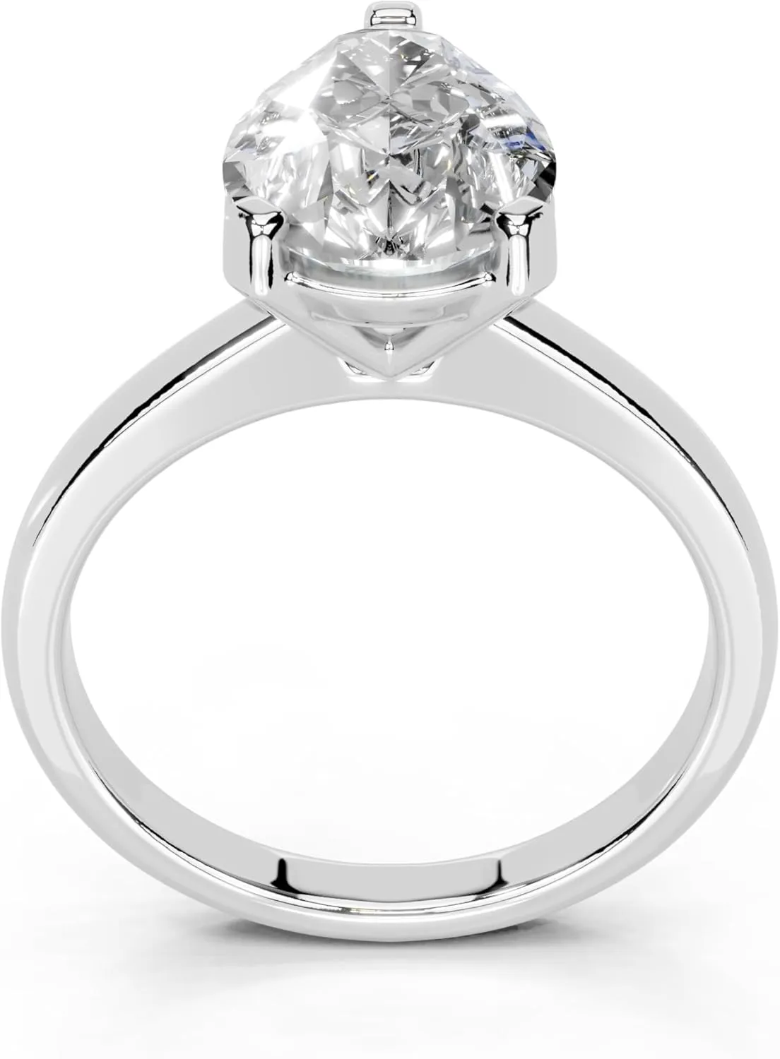 1-5 Carat 14K 18K Gold Platinum Pear Cut 4 Prong Solitaire Lab Grown Diamond Ring, Engagement, Anniversary Wedding, IGI Certified Promise Rings for Women (1-5 Ct, F-G Color, VS1-VS2 Clarity)