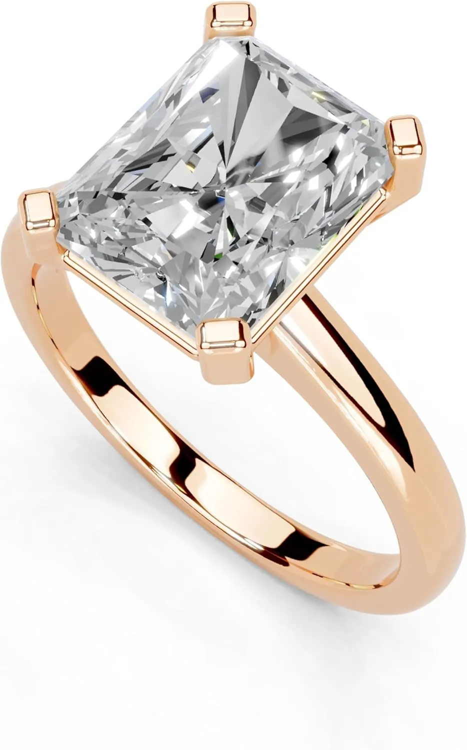 1-5 Carat 14K 18K Gold Platinum Radiant Cut 4 Prong Solitaire Lab Grown Diamond Ring, Engagement, Anniversary Wedding, IGI Certified Promise Rings for Women (1-5 Ct, F-G Color, VS1-VS2 Clarity)