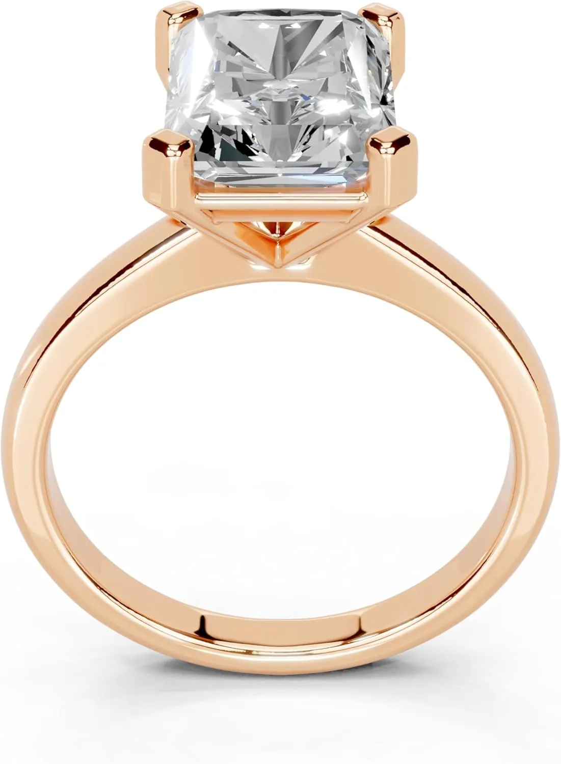 1-5 Carat 14K 18K Gold Platinum Radiant Cut 4 Prong Solitaire Lab Grown Diamond Ring, Engagement, Anniversary Wedding, IGI Certified Promise Rings for Women (1-5 Ct, F-G Color, VS1-VS2 Clarity)