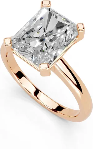 1-5 Carat 14K 18K Gold Platinum Radiant Cut 4 Prong Solitaire Lab Grown Diamond Ring, Engagement, Anniversary Wedding, IGI Certified Promise Rings for Women (1-5 Ct, F-G Color, VS1-VS2 Clarity)