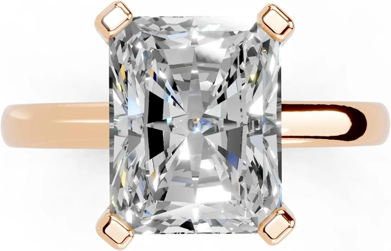 1-5 Carat 14K 18K Gold Platinum Radiant Cut 4 Prong Solitaire Lab Grown Diamond Ring, Engagement, Anniversary Wedding, IGI Certified Promise Rings for Women (1-5 Ct, F-G Color, VS1-VS2 Clarity)