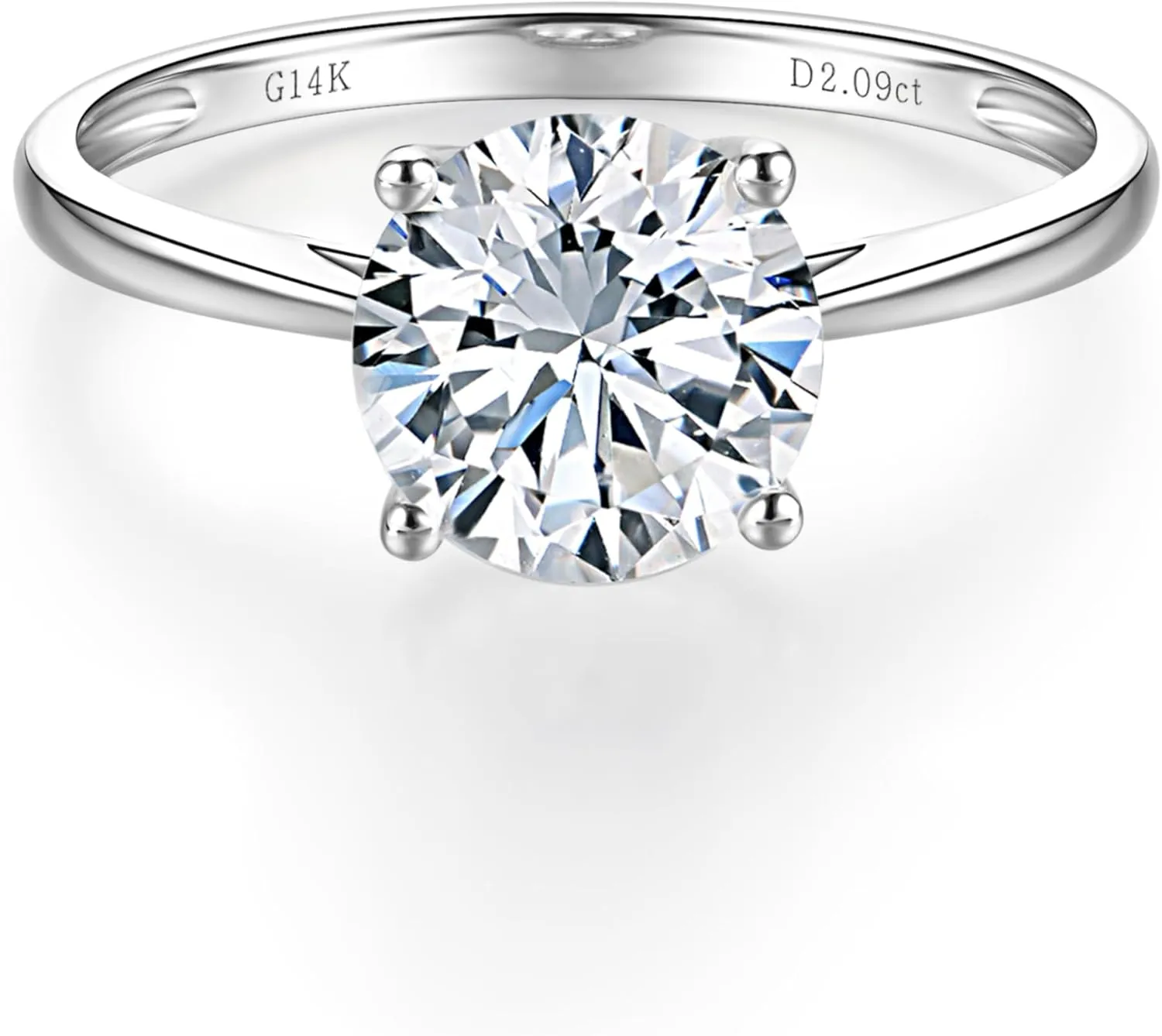 1 to 2 Carat IGI Certified LAB Grown Diamond Engagement Rings for Women 14k White Gold 4-Prong Wedding Promise Anniversary Bridal Rings Jewelry Gift for Her