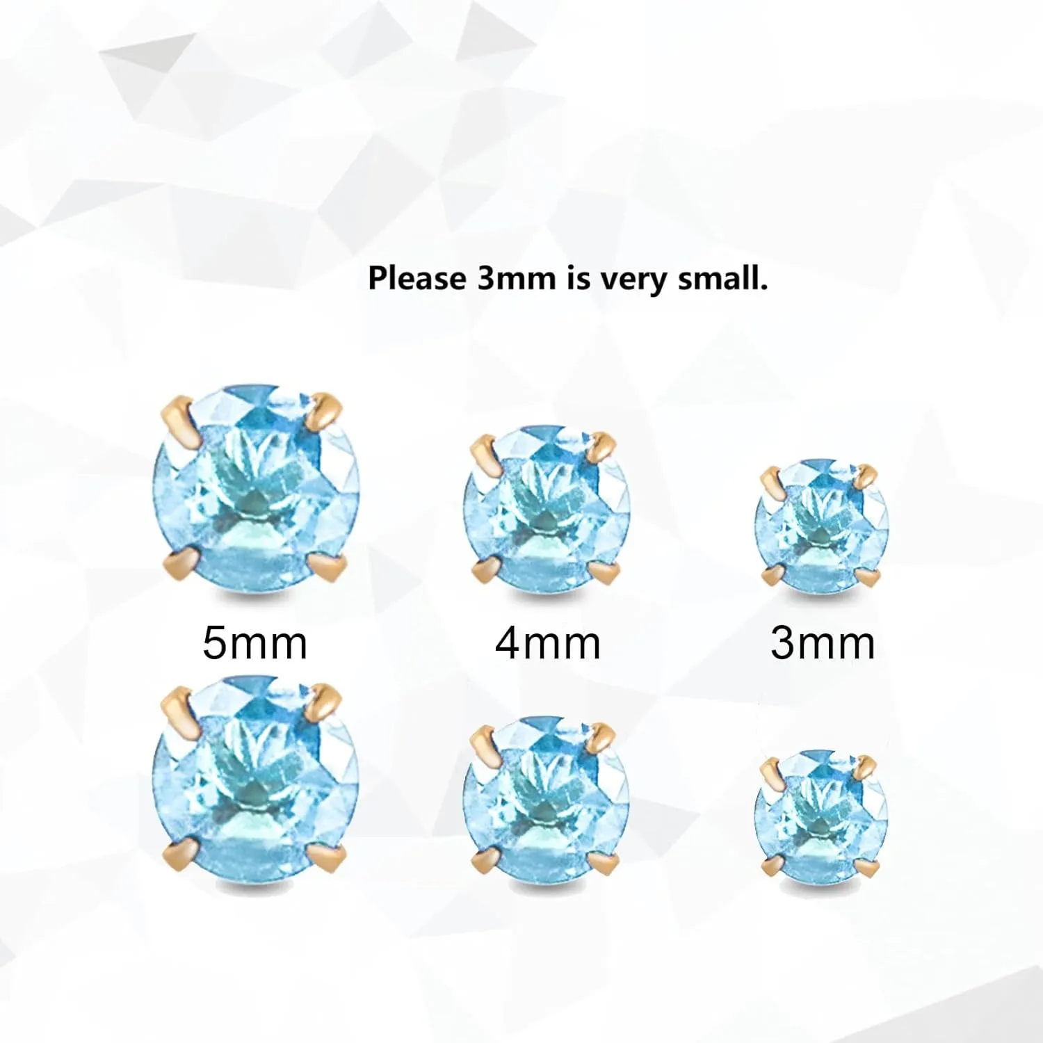 12 Pairs 18K Gold Plated Surgical Stainless Steel Stud Earring Cubic Zirconia Birthstone Stud Earrings Set for Women