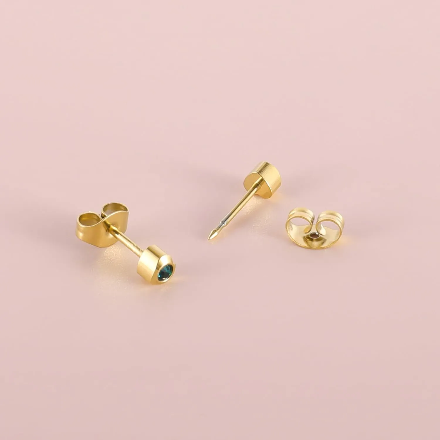 12 Pairs Ear Piercing Stud Earrings, Surgical Stainless Steel Multicolor Cubic Zirconia Birthstone Stud Earrings for Ear Piercing Guns