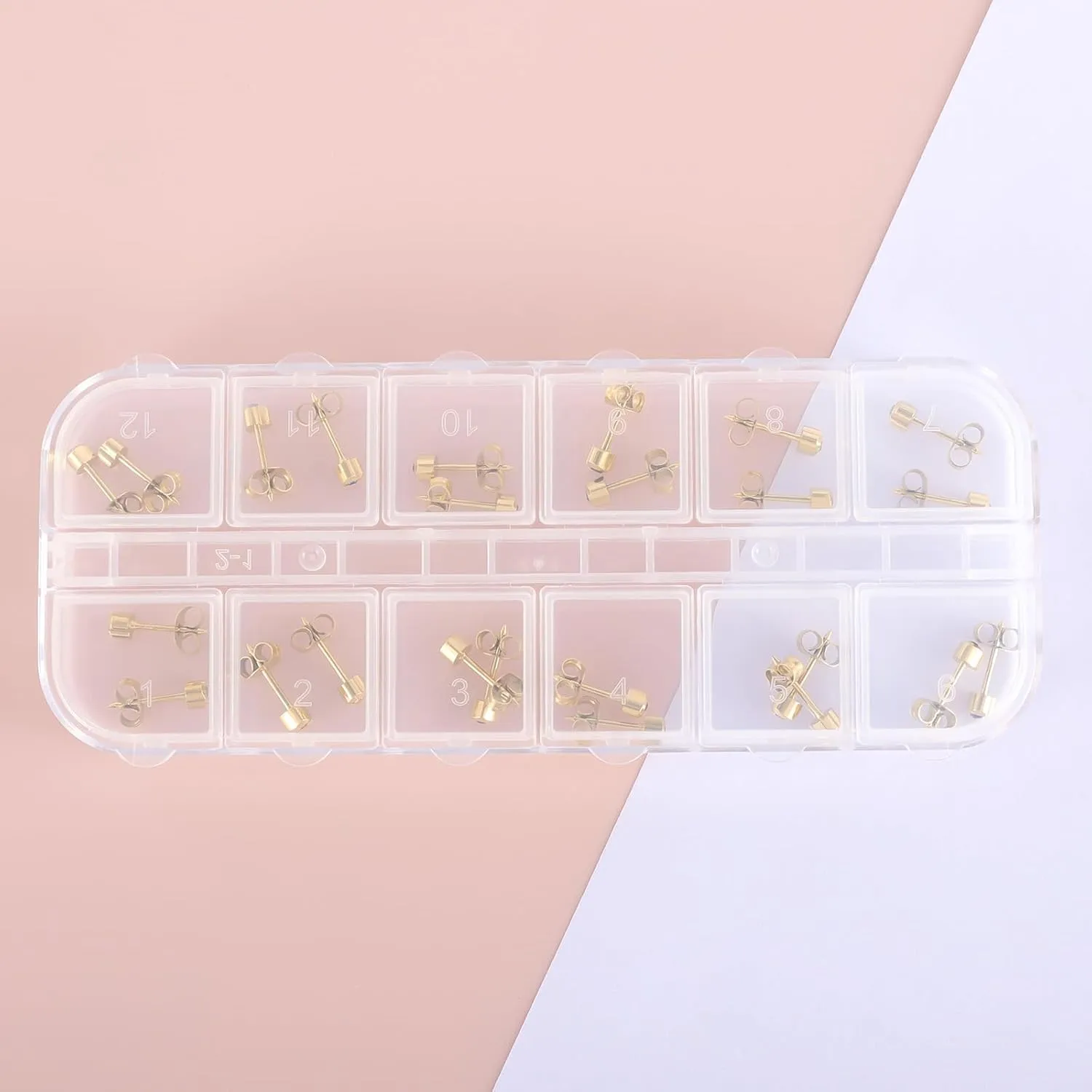 12 Pairs Ear Piercing Stud Earrings, Surgical Stainless Steel Multicolor Cubic Zirconia Birthstone Stud Earrings for Ear Piercing Guns