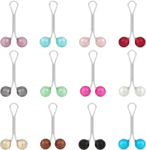 12Pcs Multicolor Hijab Pins for Women, Muslim Pearl Scarf Clips, Crystal Rhinestone Brooch Pins, Headscarf Pearl Pins, Brooch Pin Clips for Sweater for Jewelry Accessories, Safety Pins