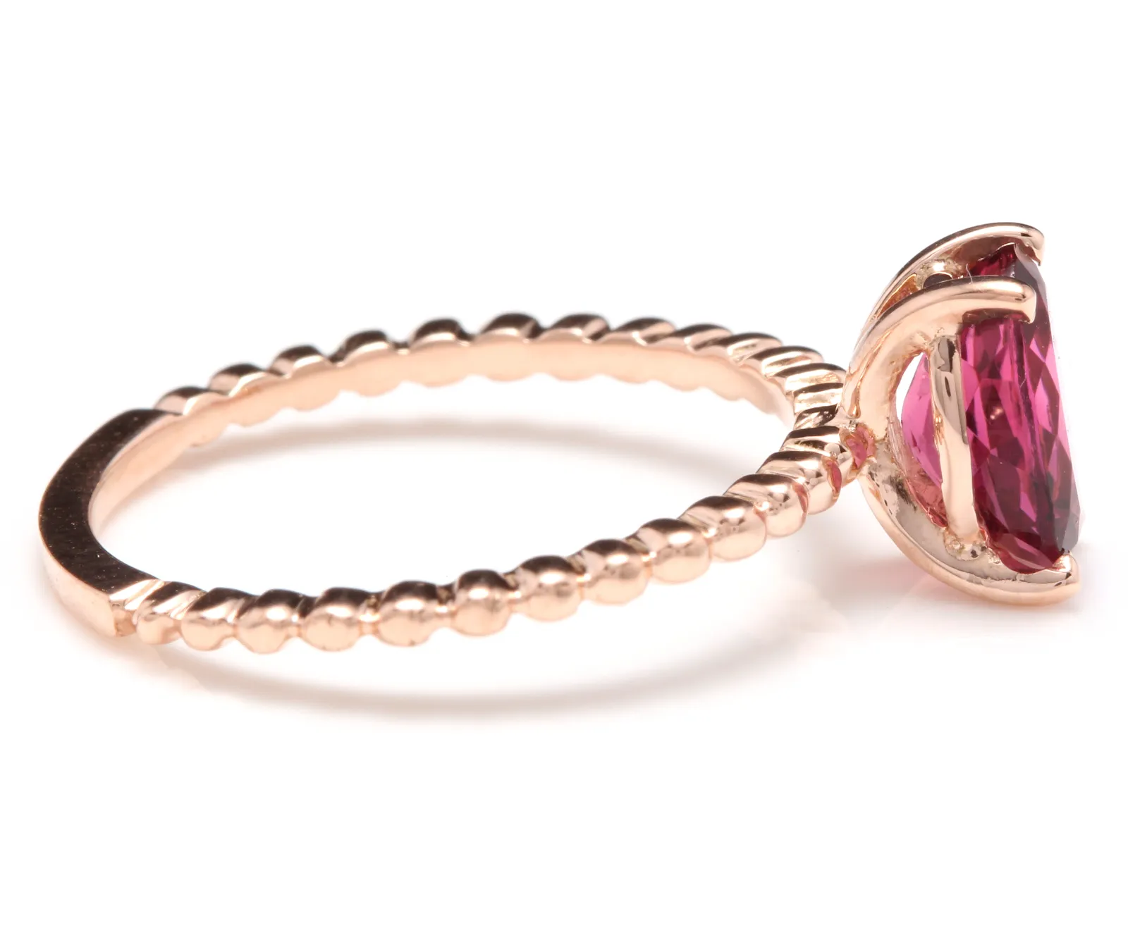 1.40 Carats Exquisite Natural Tourmaline 14K Solid Rose Gold Ring