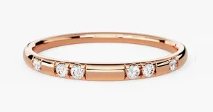 14k Gold plated Dainty Diamond Wedding Band/Micro Pave Set Diamond Ring/Solid Gold Diamond Band for Women/Thin Diamond Ring/Stacking Ring.size 3-12 (USA)