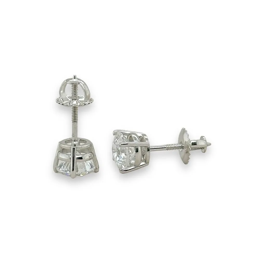 14K W Gold 0.50ctw E/VS1 Lab-Created Diamond Stud Earrings with Screw backs