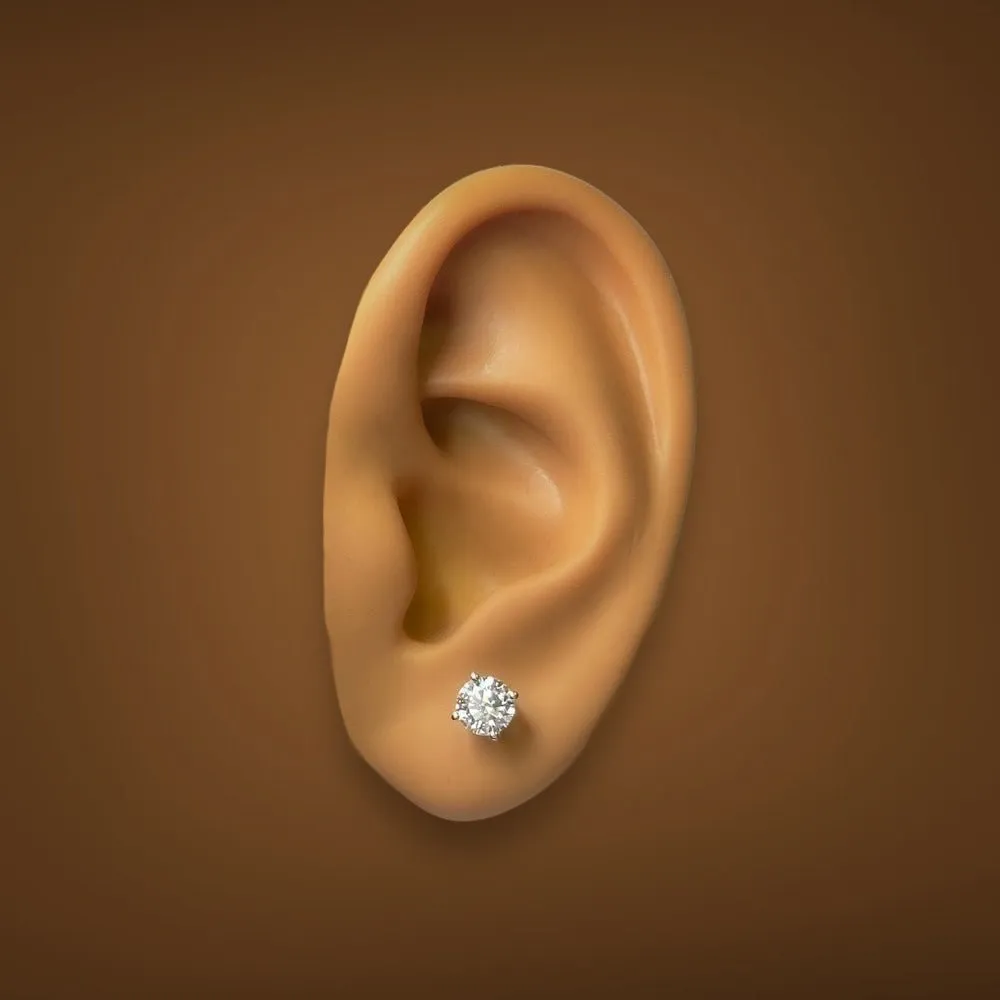 14K W Gold 1.00ctw E/VS1 Lab-Created Diamond Stud Earrings with Screw Backs