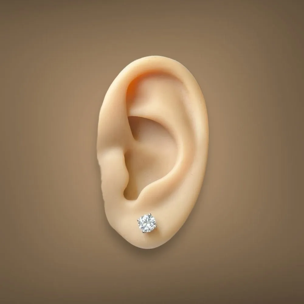 14K W Gold 1.00ctw E/VS1 Lab-Created Diamond Stud Earrings with Screw Backs