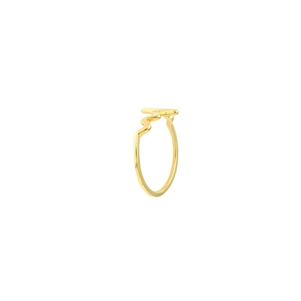 14K Yellow Gold Heartbeat Ring