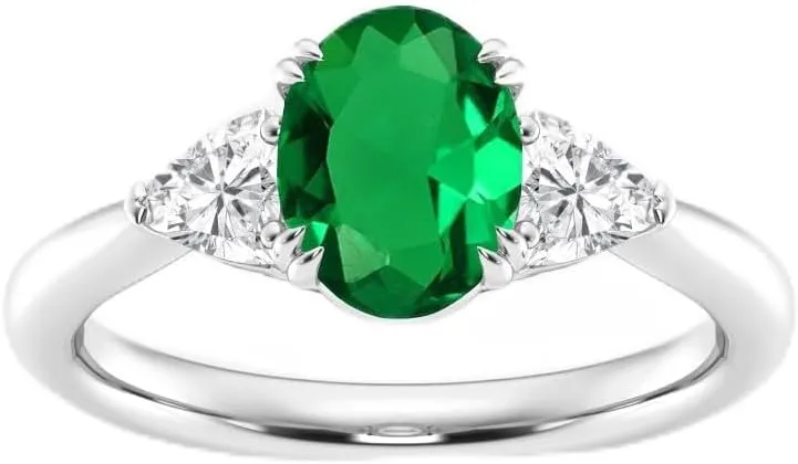 1.5 Carat Natural Gemstone Rings with Moissanite 925 Sterling Silver Oval Shape Blue Diamond/Opal/Emerald/Sapphire/Moss Agate Ring 6??8MM gem rings for women Jewelry Gift for Birthday Christmas
