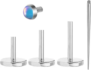 16G Flat Back Earrings for Women Titanium Labret Studs with Flat Backs Cartilage Earring Stud Threaded Earrings for Women