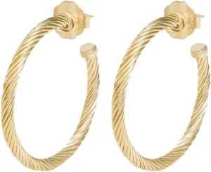 18K Gold-plated Half Hoop Earrings Designer Inspired Twisted Cable Wire Hoop Earrings Look Alike Jewelry for Women