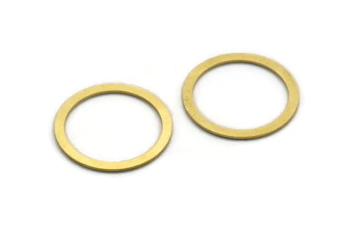 18mm Circle Connectors, 12 Raw Brass Circle Connectors (24x2x0.80mm) A5676