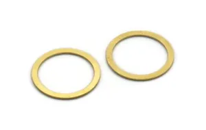 18mm Circle Connectors, 12 Raw Brass Circle Connectors (24x2x0.80mm) A5676