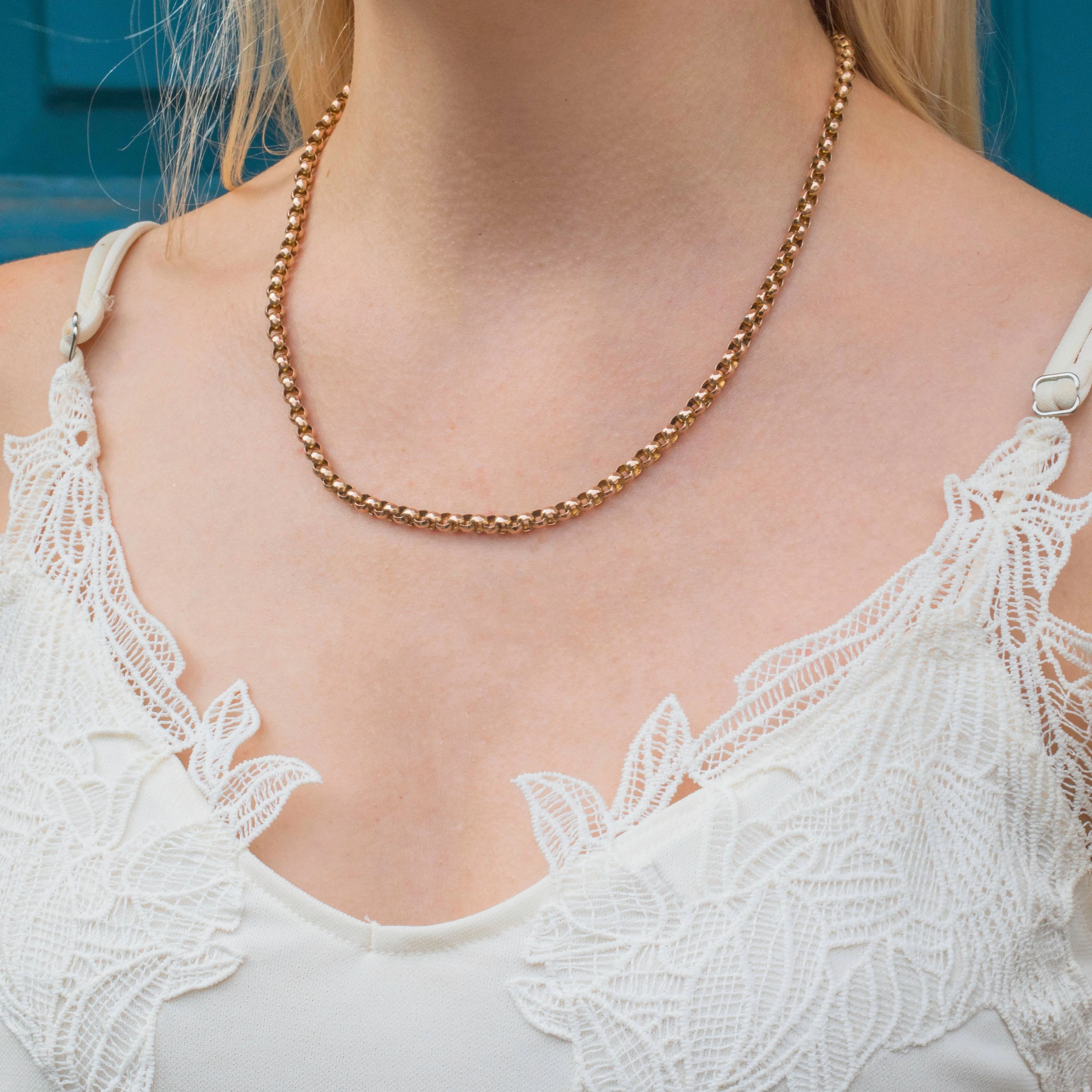 18" 9ct Gold Chunky Belcher Link Chain, Dog-Clip (14.9g)