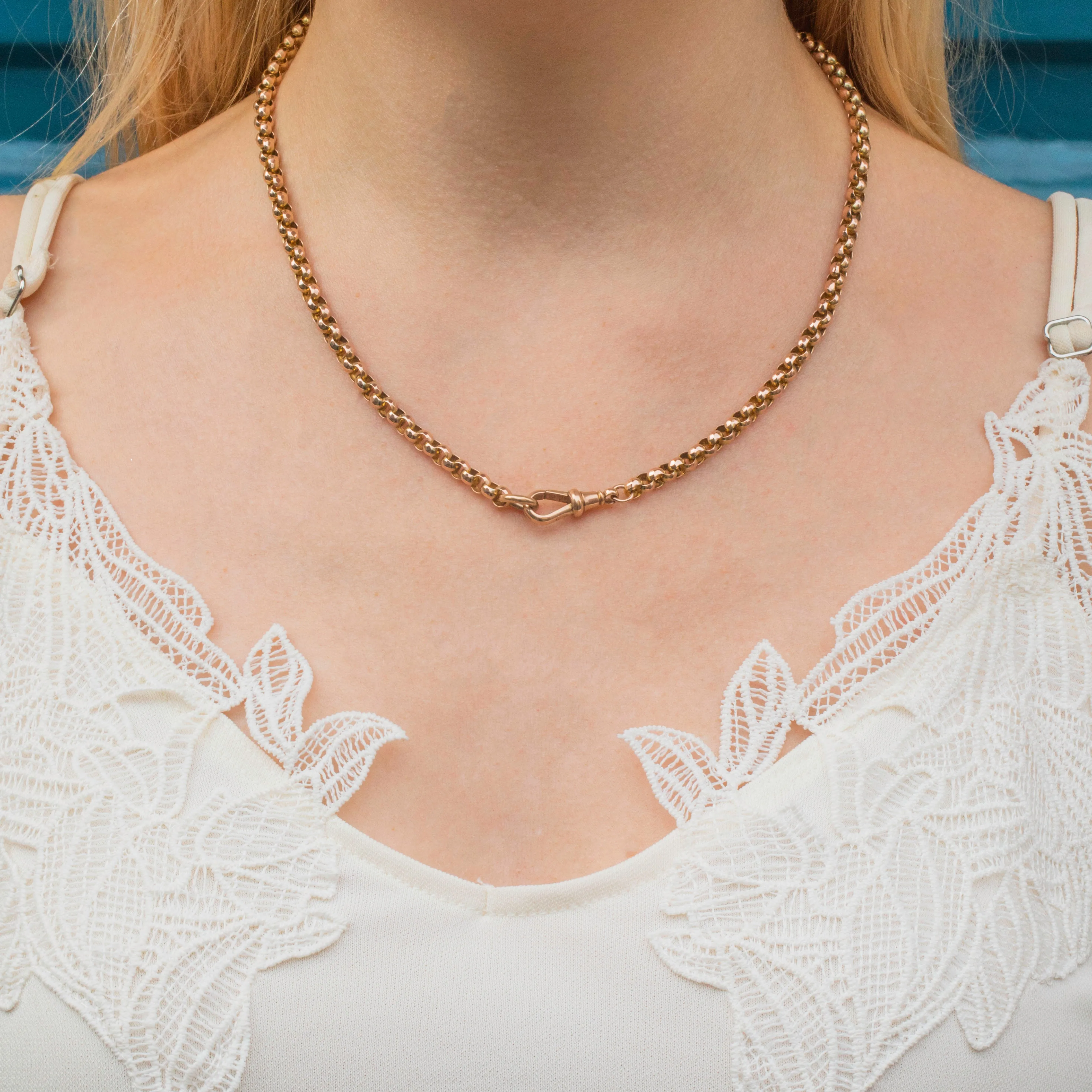18" 9ct Gold Chunky Belcher Link Chain, Dog-Clip (14.9g)