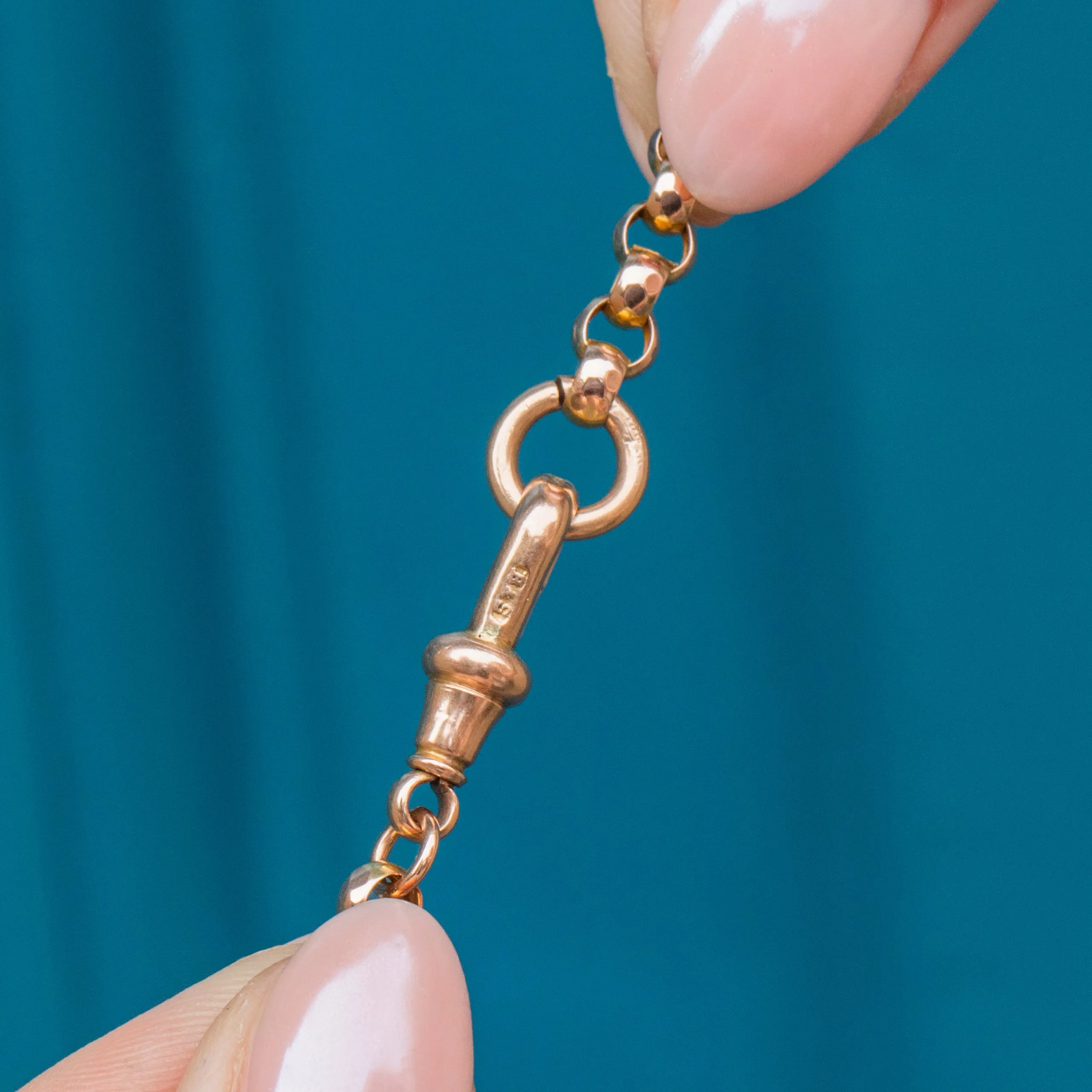 18" 9ct Gold Chunky Belcher Link Chain, Dog-Clip (14.9g)
