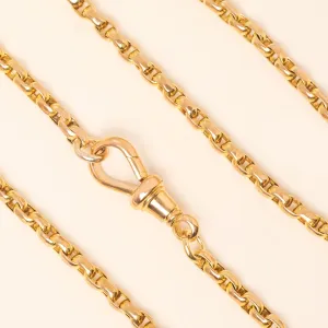 18" Antique 9ct Gold Belcher Chain, with Dog-Clip