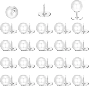 20 Sets 12 mm Pearl Buttons, No Sew Pearl Pins for Women Removable Button for Clothes Fixed Brooch Pearls Pin Reusable Multipurpose Buttons for DIY Craft Decoration