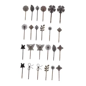 24pcs Vintage Hair Clips Set - Retro Hair Pins for Women and Girls, Suitable for Cosplay and Themed Events