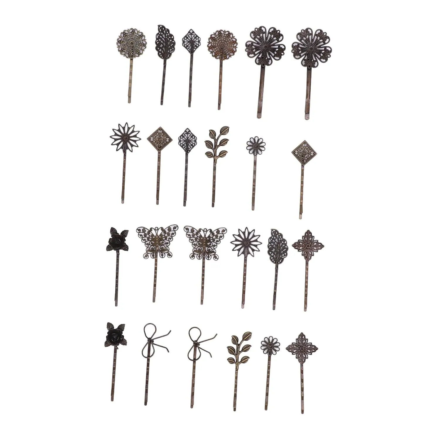 24pcs Vintage Hair Clips Set - Retro Hair Pins for Women and Girls, Suitable for Cosplay and Themed Events