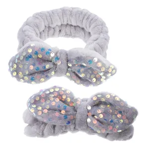 2pcs Bow Hair Band Sequins Headbands for Women Comfortable and Stylish Hair Accessories for Daily Use for Washing Makeup and Spa