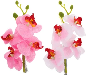 2pcs Bridal Flower Hair Clips Romantic Orchid Hair Pins for Women for Brides and Bridesmaids Flexible Styling for Elegant Looks