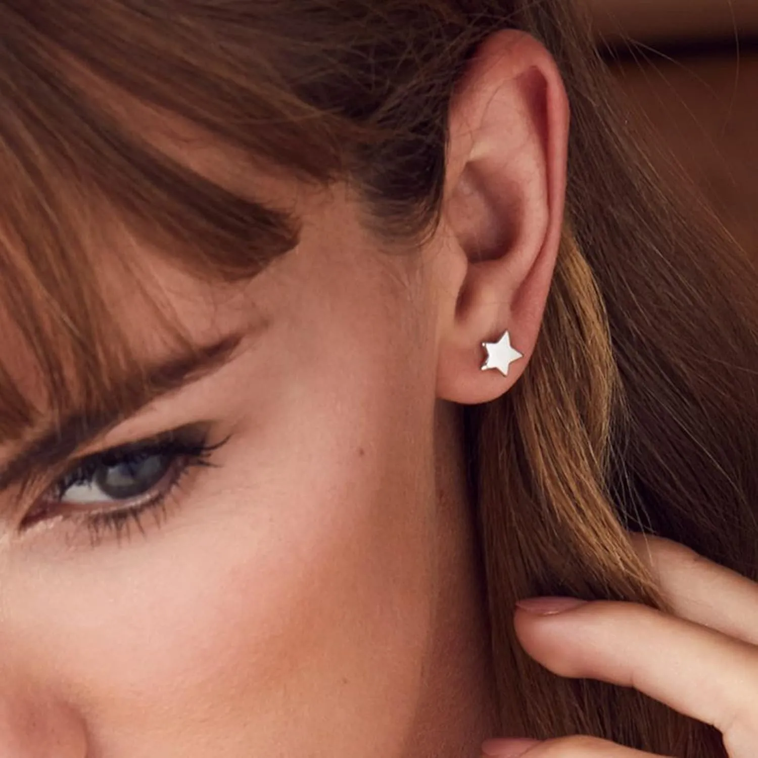 3 Pairs 925 Sterling Silver Star Stud Earrings for Women,Tiny Simple Geometric Stud Earrings Set Small Hypoallergenic Cartilage Tragus Ear Jewellery for Men (3/4/5mm)