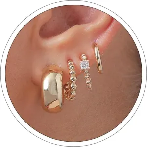 3 Pairs Silver Huggie Hoop Earrings Set Gold Huggie Earrings for Women Lightweight Hypoallergenic Heart Hoops Earrings Set Jewelry