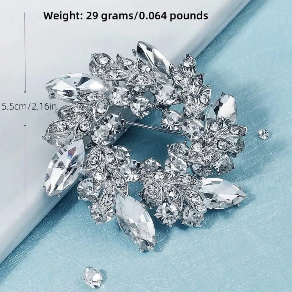3 pieces brooches and pins for women, fashionable high-end crystal brooch, womens flower broocheswomen's brooch