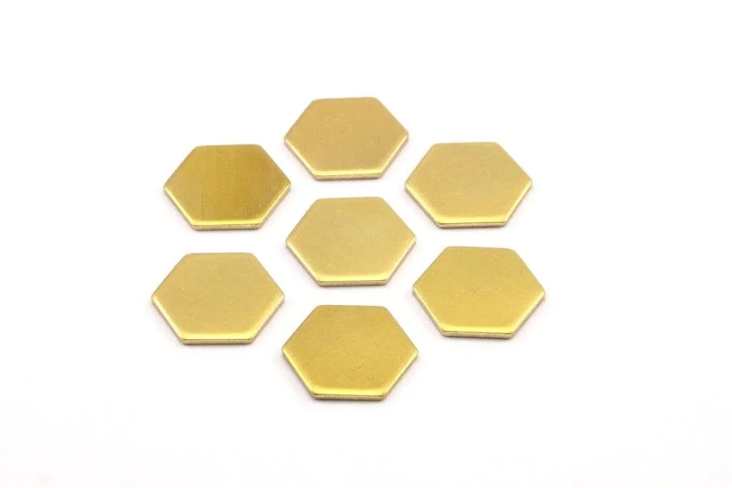 30 Raw Brass Hexagon Stamping Blanks (12.5x1mm) A0959