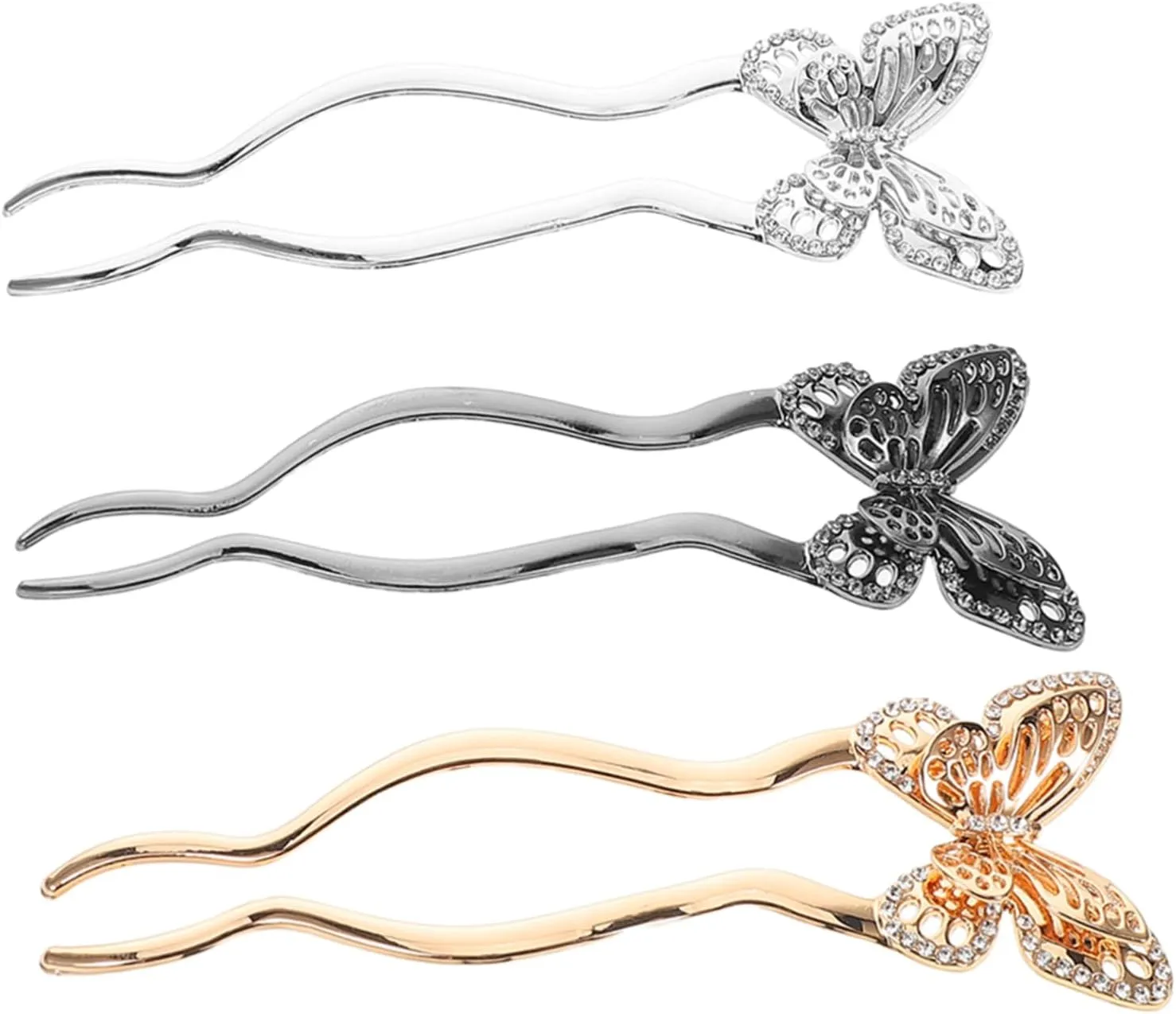 3pcs U Shaped Metal Hairpins for Women Elegant Hair Forks Secure Comb Structure for Effortless Updo and Chignon Styles Comfortable All Day Wear Accessories