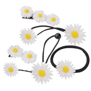 6pcs Set Daisy Flower Hair Clip Elegant Flower Shape Hair Band for Girls Women Ladies Easy to Use for Wedding Daily Travel Party
