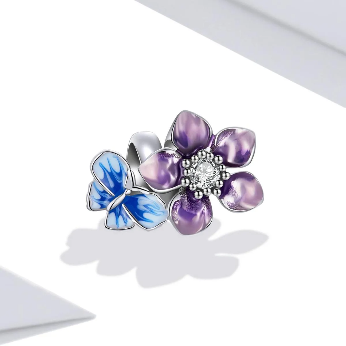 925 Sterling Silver Butterfly Flower Beads For Diy Bracelets & Necklaces