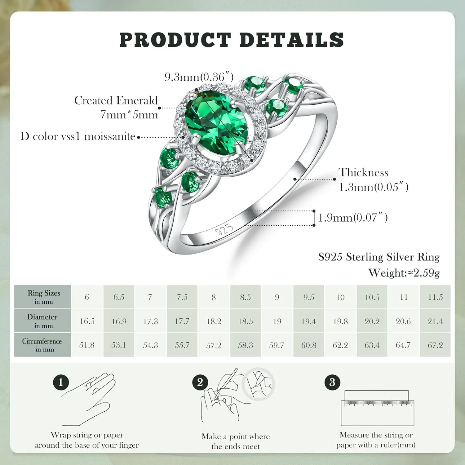 925 Sterling Silver Celtic Knot Engagement Ring for Women Moissanite/Cubic Zirconia Inlaid Oval Shaped Birthstone Rings Cocktail Wedding Birthday Jewelry(with Box)