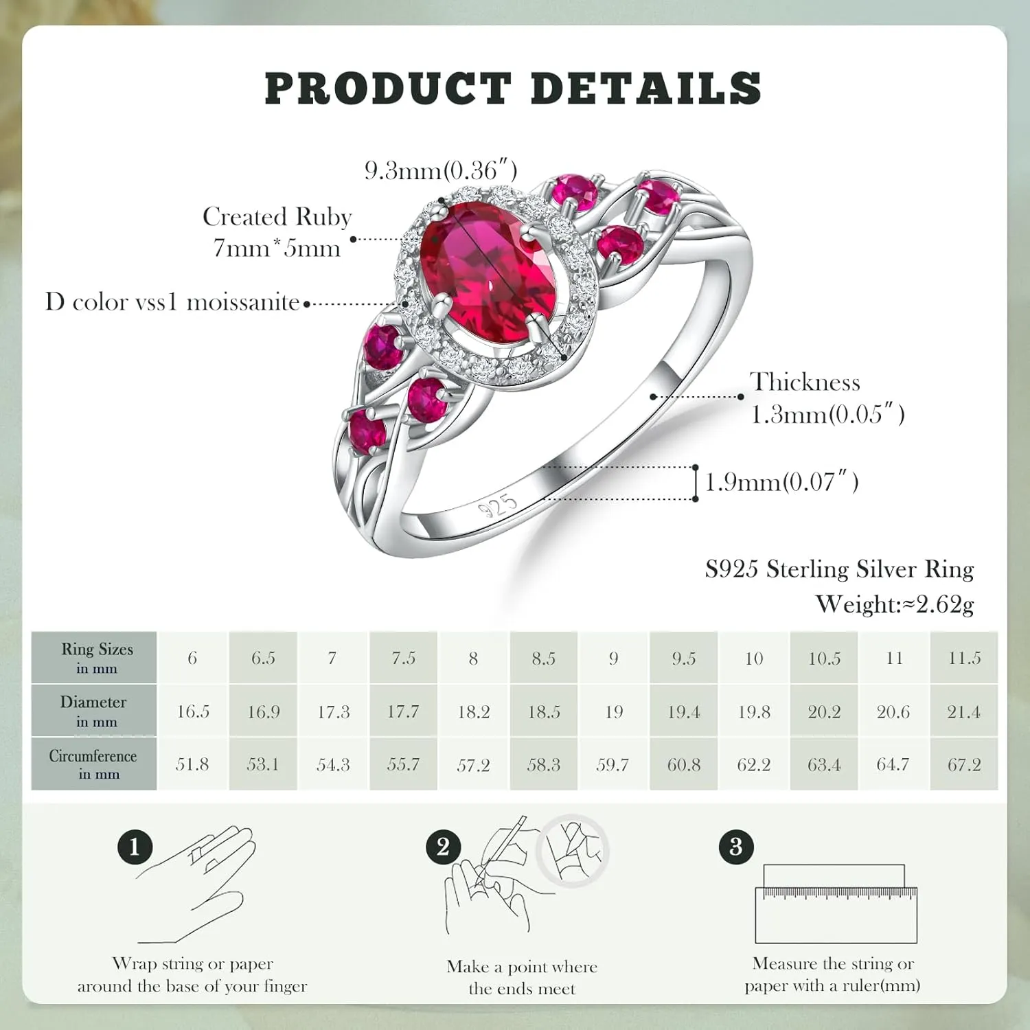 925 Sterling Silver Celtic Knot Engagement Ring for Women Moissanite/Cubic Zirconia Inlaid Oval Shaped Birthstone Rings Cocktail Wedding Birthday Jewelry(with Box)