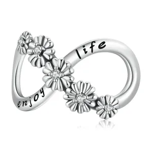 925 Sterling Silver Floral Bead Bracelet / Necklace Accessory