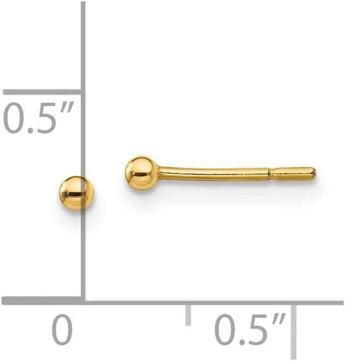 925 Sterling Silver Gold tone Polished Stud Earrings-Stud Earring for Women in